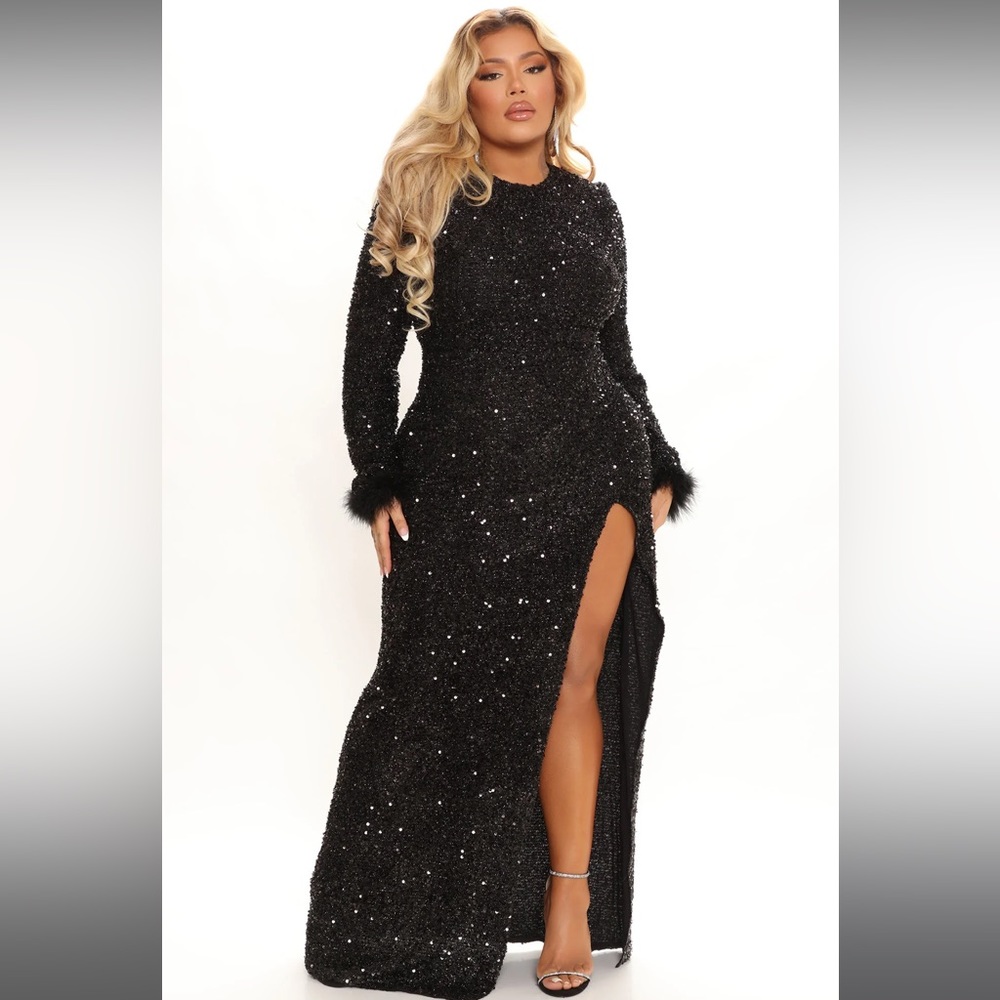 Foreign Cars Sequin Maxi Dress - Black